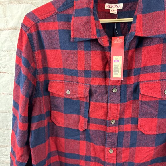 NWT GAP Merona Men's XL Plaid Button-front Fall Long Sleeve Shirt Lot - Picture 5 of 13